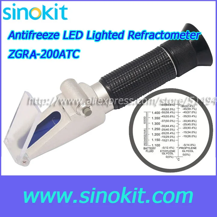 

Free Shipping Ethylene Glycol Built-in LED Light Refractometer ZGRA-200ATC