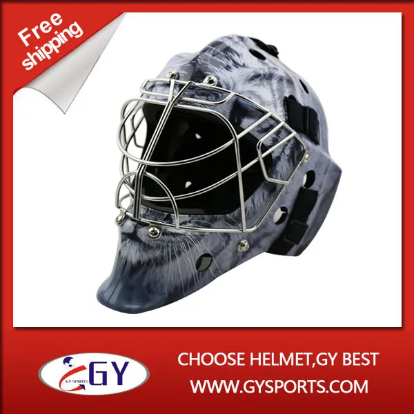 Вода транстер печати наклейка углерода ice шлем вратаря хоккей с нержавеющая сталь клетка 304 abs пены