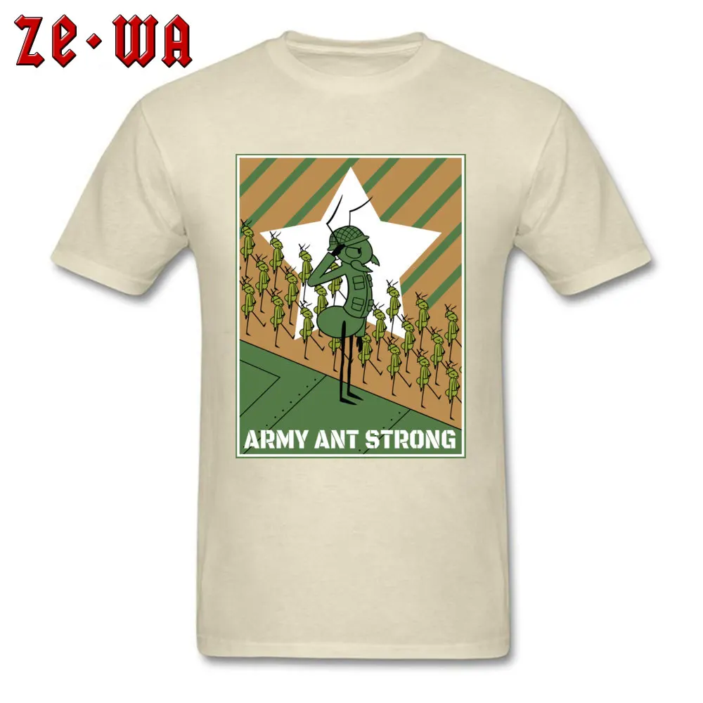 Graphic Student T-shirts Army Ant Strong 1 Summer Tops Shirts 100% Cotton Short Sleeve Design Tops & Tees Crew Neck Army Ant Strong 1 beige