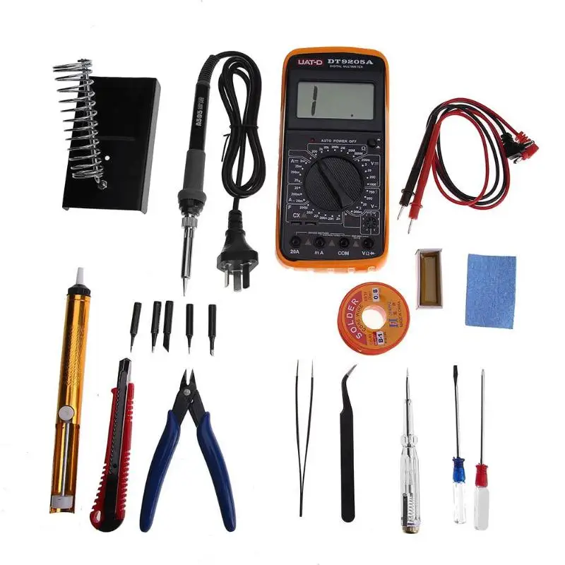 

220V 50W Digital LCD Temperature Adjustable Electric Soldering Station with Digital Multimeter