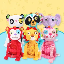 Мягкие бархатные детские ремни безопасности ходунки плюшевые животные Анти-потери ремень рюкзак, сумка через плечо игрушечная Пальмовая куница для младенцев