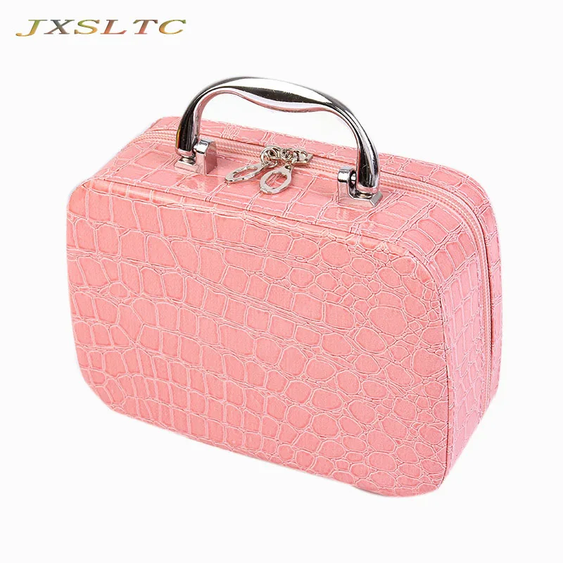 JXSLTC, Женская водонепроницаемая коробка для макияжа, органайзер для макияжа, для магазина, сумка для личной гигиены, дорожные органайзеры для косметики - Цвет: Розовый