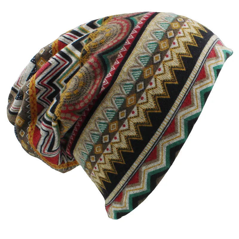 LOVINGSHA Autumn Winter Skullies Beanies Vintage Design Dual-use Women Hats For Ladies Thin Girl Fashion Feminino Scarf HT069 4