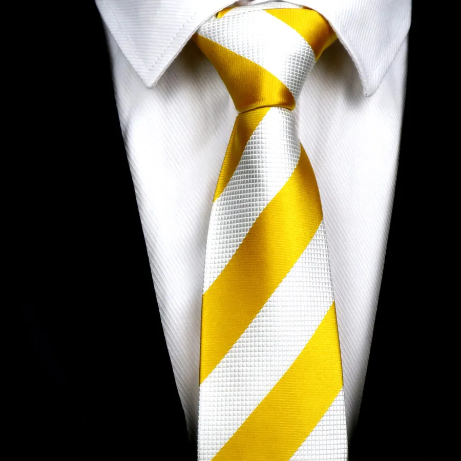 Модный мужской галстук 8 см, желтые, оранжевые шелковые галстуки ...