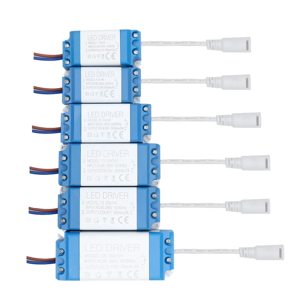 

1W-36W LED Driver With 5.5*2.1mm Female Connector Power Supply Constant Current 300mA Lighting Transformers For LED Light strip