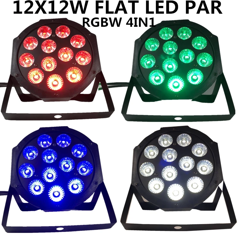 4PCS/RGBW 4IN1 12X12W led Par lights flat LED PAR dmx512 disco lights professional dj equipment