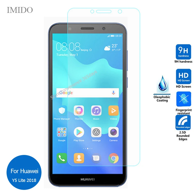 

2PCS For Huawei Y5 Lite 2018 Tempered Glass Screen Protector 9h Safety Protective Film on Y 5 Lite (2018) DRA-LX5 DRA LX5 LX2