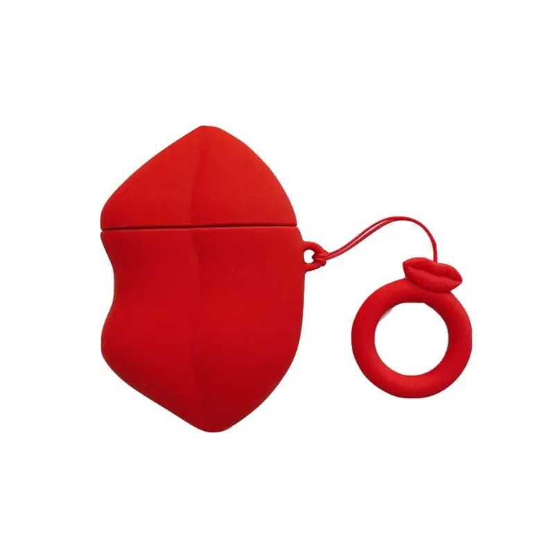 

Fashion Cute Red Lips Shockproof Case Skin Soft Silicone Protective Cover for Airpods 1/2 Charging Box