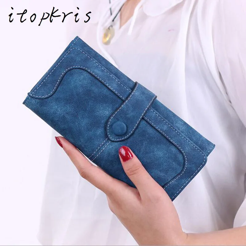 

Itopkris Fashion Leather Long Female Purse Card Holder Casual Hasp Coin Purse Pockets Clutch Large Capacity Women Rfid Wallet