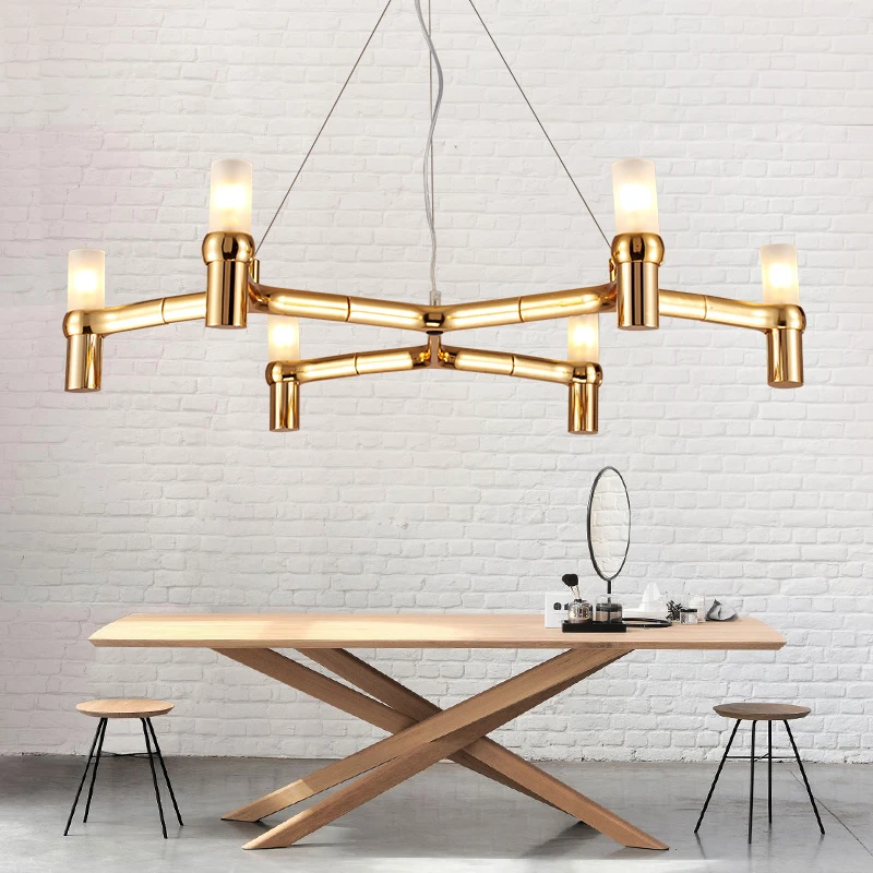 

6 Heads Creative Concise Loft Dining Room Pendant Light Art Crown Designer Restaurant Bar Villa Led Hanging Light Fixtures