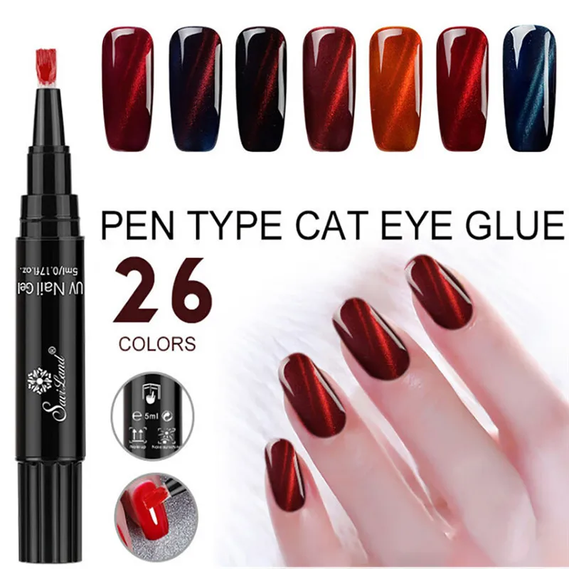 

26 colors nail gel polish 3 In 1 pen glitter nail art decorations UV LED Nail Gel Painting Varnish Pen Nail Gel Polish