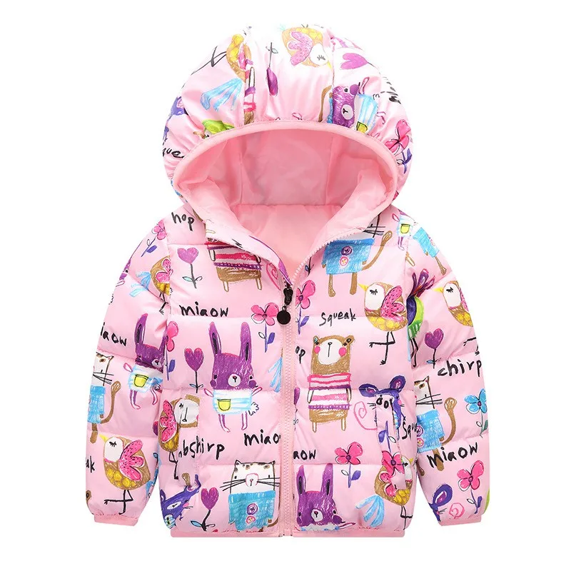 CROAL CHERIE  80-130cm Cartoon Graffiti Winter Coat For Girls Thick Cotton Baby Jacket For Girls Infant Overcoat Parkas  (7)