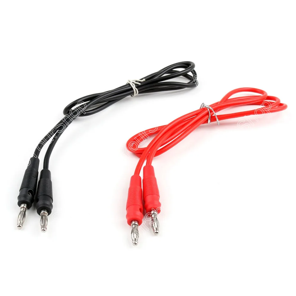

Areyourshop 4mm Banana Plug To 4mm Banana Plug Jack Silicone Cable High Voltage 1M 2PCS High Quality Cable Wire