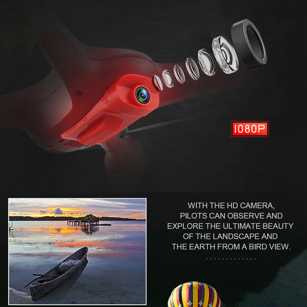 1 2.4G 4CH 1080P HD Camera Drone Professional RC Quadcopter Wifi FPV One-key Return Altitude Hold GPS Selfie Drone (4)