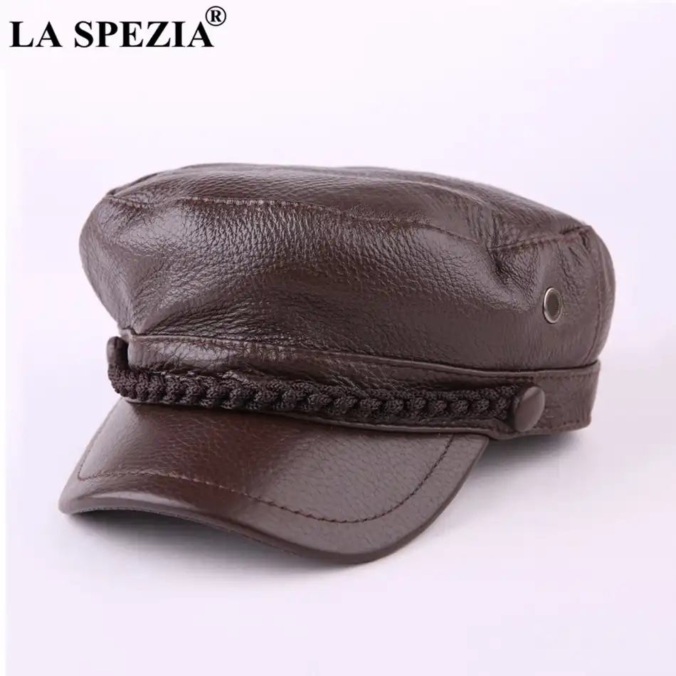 leather pageboy hat