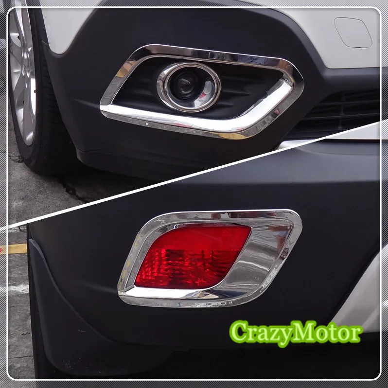 For Vauxhall Opel Mokka 2013 2014 2015 ABS Chrome Front Rear Fog Light lamp Garnish Surround