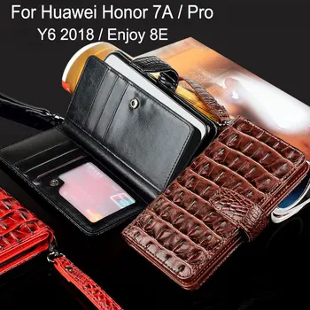 

For Huawei Honor 7A case Luxury Crocodile Snake Leather Flip cover phone Cases For Huawei Honor 7a pro Y6 2018 Enjoy 8E funda