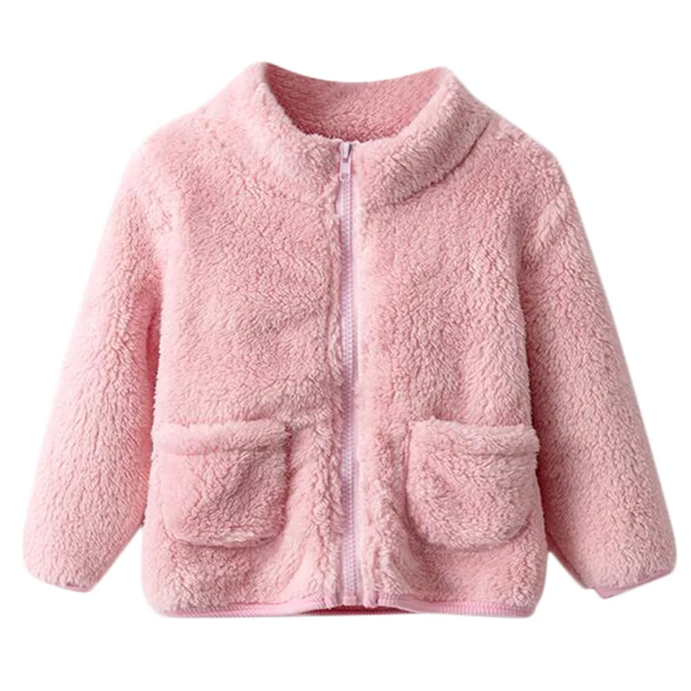 

Toddler Kids Baby Girl Boy Winter Solid Fluffy Coat Cloak Jacket Thick Warm Outerwear Clothes 15