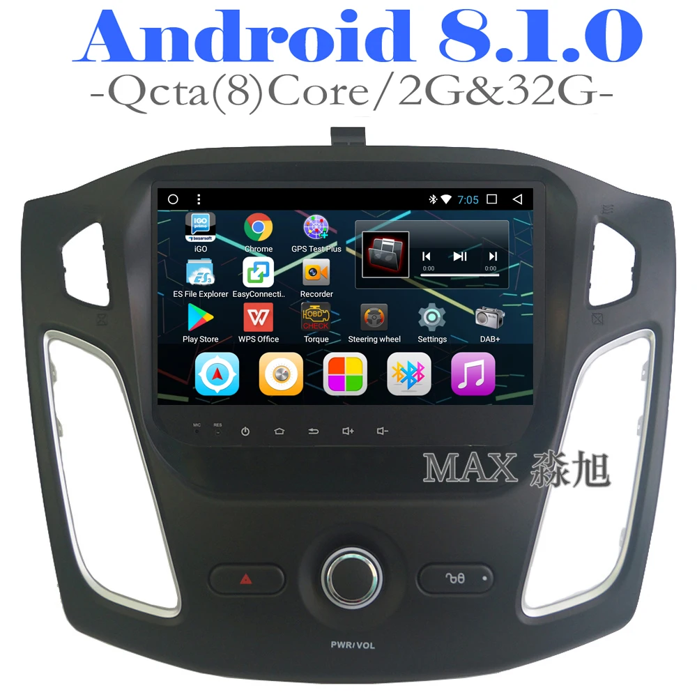 Макс GPS навигация Android 8.1.0 2G 32G Автомобильный DVD плеер для Ford Focus 3 2012 2013 2014 2015