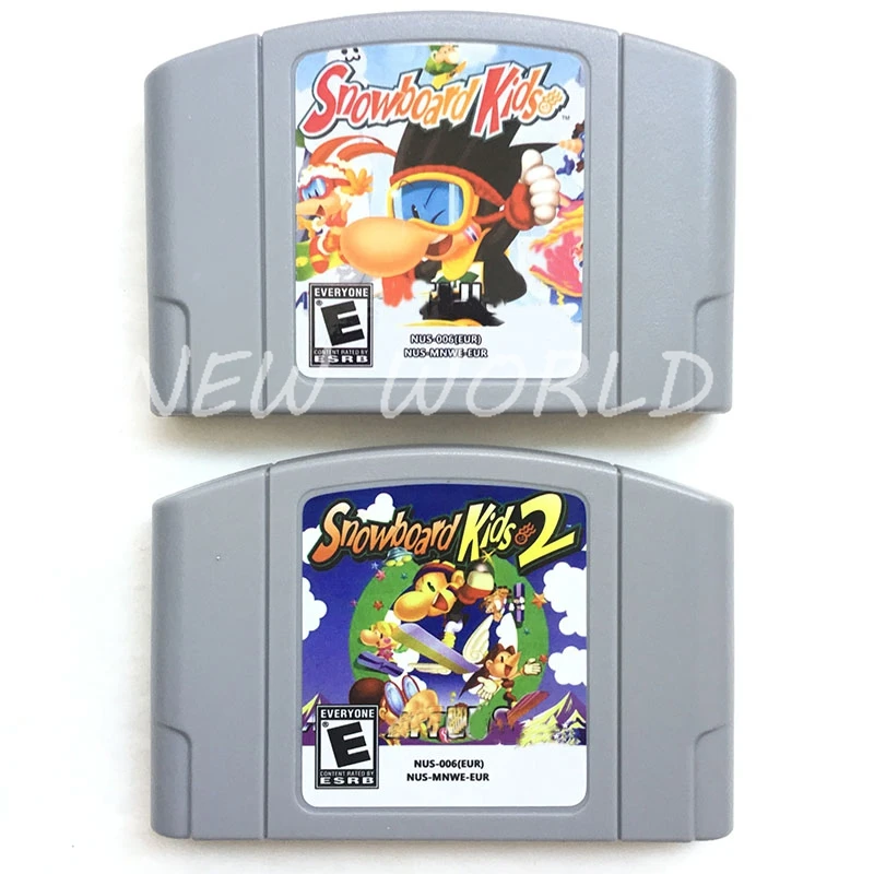 Snowboard Kids 1 2 PAL Version Cartridge for 64 bit Console EU Video Game Console English Language Card