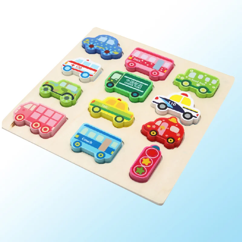Деревянный автомобиль Puzzle транспорт игрушка соответствующие развивающие подарки для детей