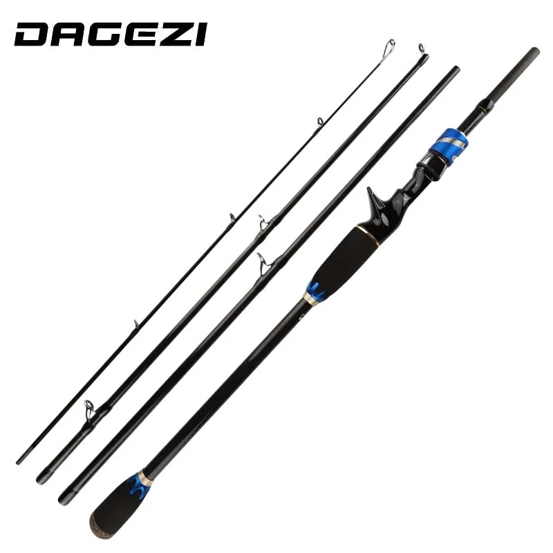 

DAGEZI Carbon Fiber Lure Fishing Rod 1.8M/2.1M/2.4M M Power 7-20g 4 Section Travel Rod Ultralight Casting Rod Fishing Rods