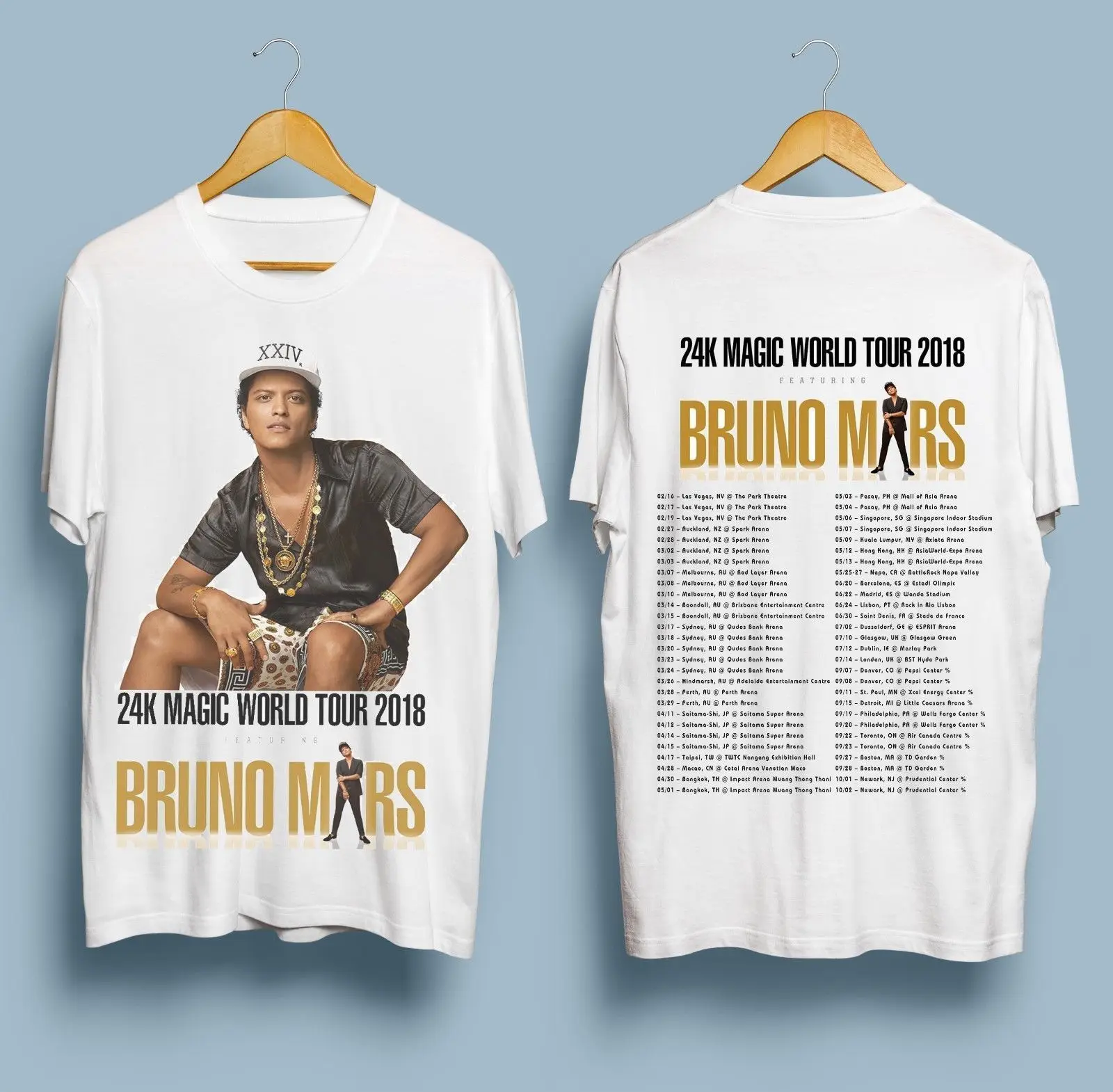 

RARE ITEMS Bruno Mars 24K Magic World Tour 2018 T-shirt S-3XL