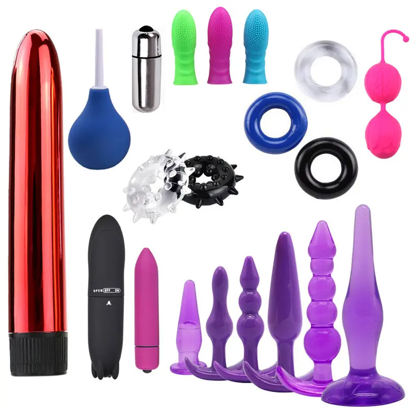 

20PCS Plugs Anal Vibrator Ring Cock Enema Bulb Vaginal Ball Sex Toys Set Sex toys for woman and couple Vibrator dildo 7