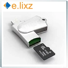 E. lixz USB 2,0 микро SD карты памяти SDHC TF OTG кард-ридер, подходит для iPhone 5/5S/6/6 plus/6s/6s plus/ipad/itouch/Macbook