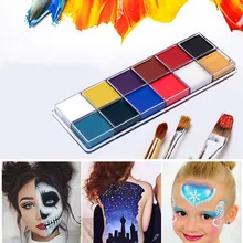 12 Colors Tattoos Color Pigment Face Body Paint Oil Painting Art Make Up With Brushes Halloween Party Fancy Dress Makeup Tools colopaint 8 colors face painting kits parties makeup non toxic paint 8 vibrant colors with brushes for kids face make up