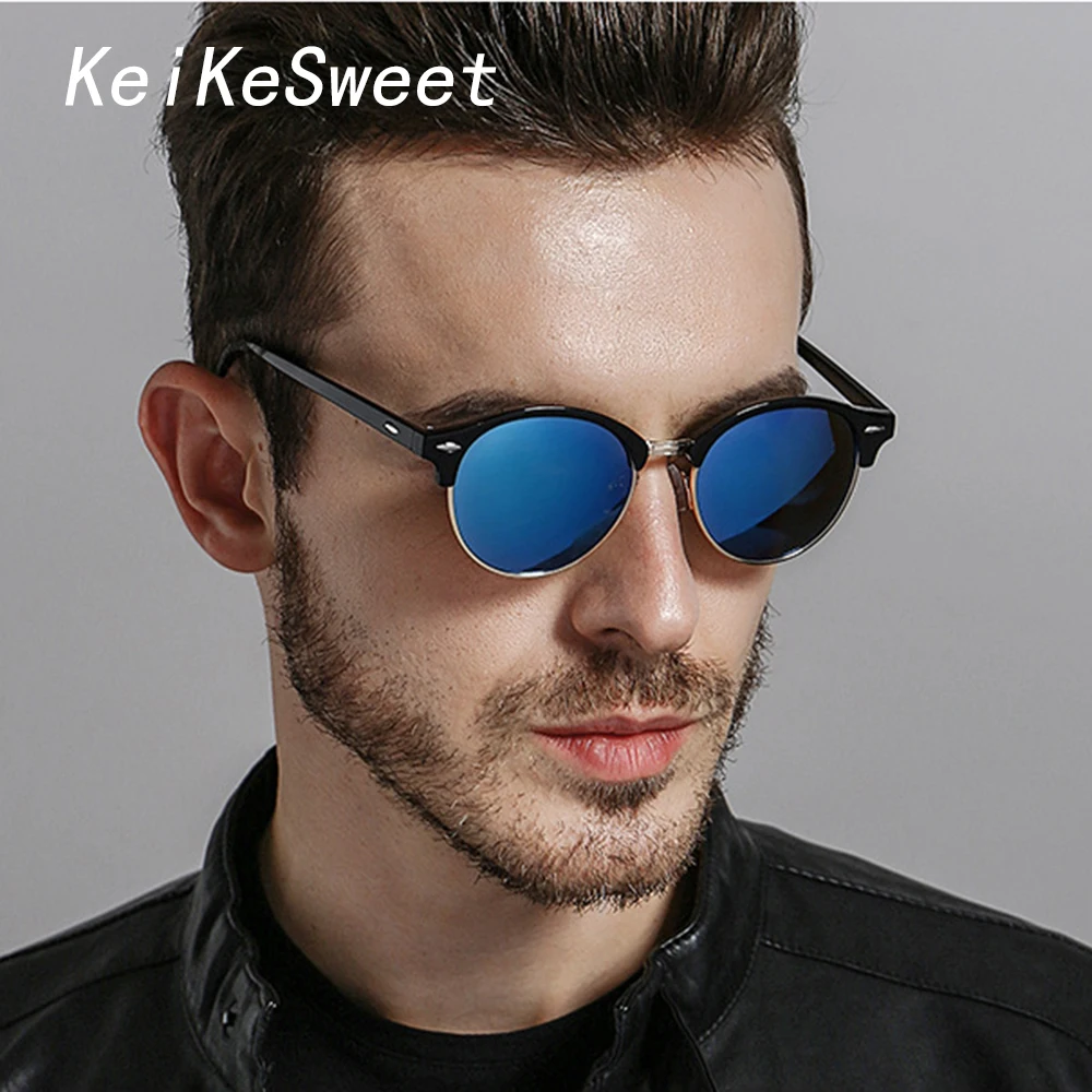 

KeiKeSweet Brand Designer Polarized Cool Men Women Rays UV400 Round Sunglasses Hot Fashion Driving Outdoor Vintage Sun Glasses