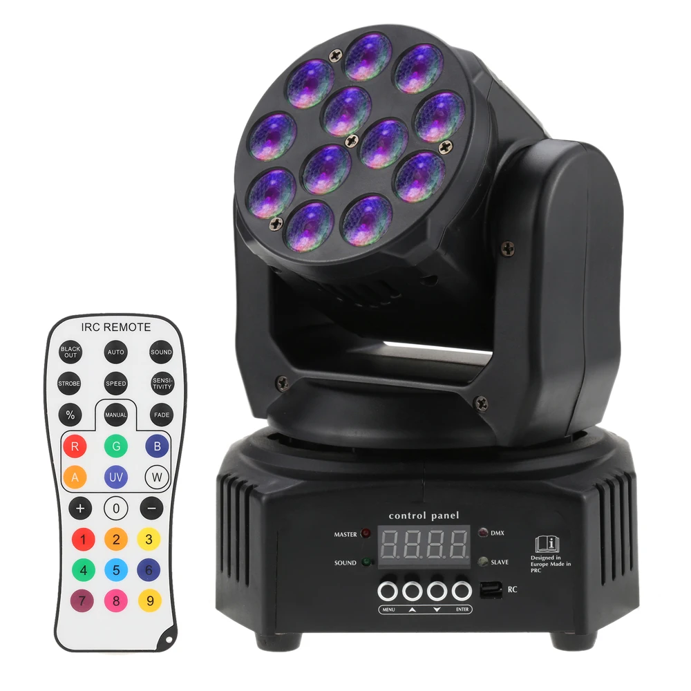 DMX512 Disco KTV клубное мини-платье 12 светодиодов 40 W RGBW стирка с вращающейся подвижной головкой сценический эффект света 7/13 канала с Reomote