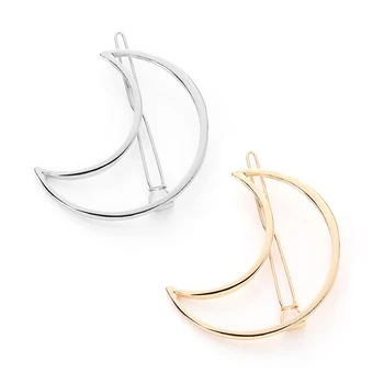 

1PC Fashion Women Lady Girl Punk Hollow Out Moon Triangle Hair Clip Barrettes Hairpin Clamps Gold Tone Hair Accessories