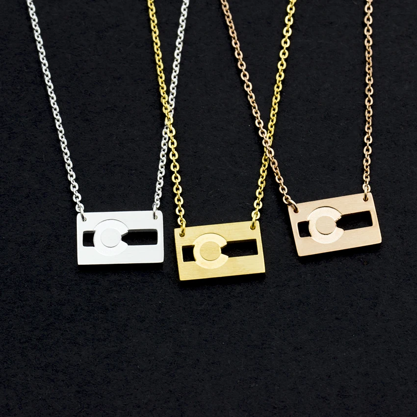 Fashion Jewelry Colorado Flag Necklace Simple Minimalist Mountain State Pendant Necklaces for Women|fashion necklace|necklace fashionnecklaces women