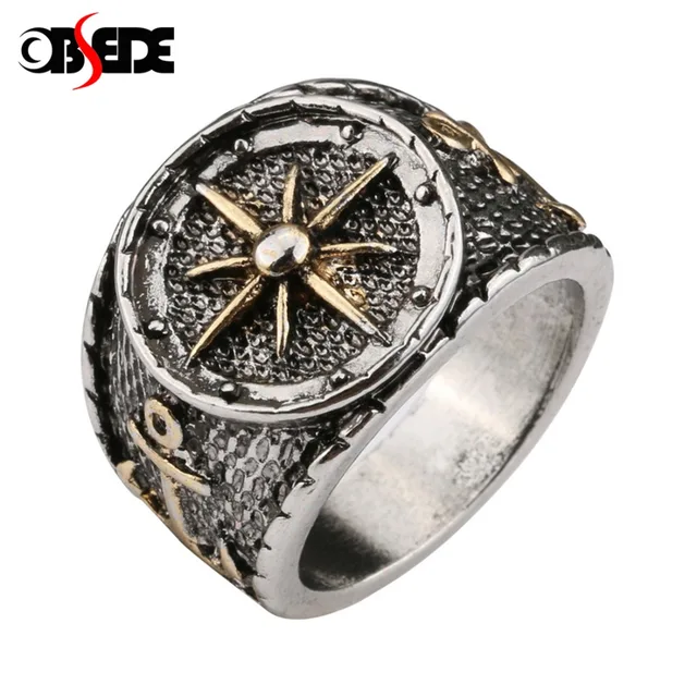 OBSEDE Vintage Rudder Anchor Ring for Men Pirate Captain Male Ring Jewelry Cool OBSEDE Vintage Rudder Anchor Ring for Men Pirate Captain Male Ring Jewelry Cool