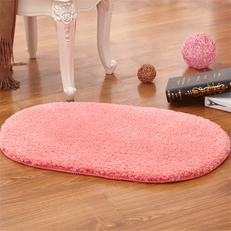 Creative 40 * 60/50 * 80cm Oval soft Plush Carpet Door Entrance Rug