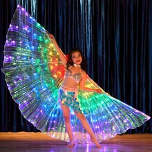 Детский светодиодный светильник Isis с крыльями для танца живота, приятный Радужный белый светодиодный светильник с крыльями, светящийся реквизит для танцев, светодиодный, крылья для девочек