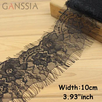

3yards/lot Width:10cm Black and white rose design eyelash lace, garment lace for diy, handmade Sewing garment (ss-496)