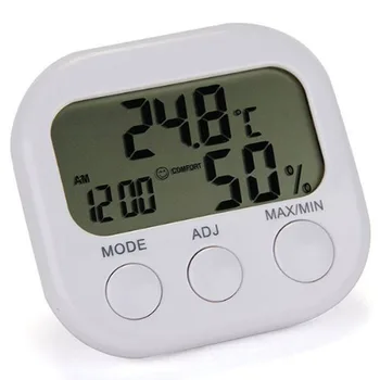 

DHL free 100pcs High Quality LCD Digital Thermometer Hygrometer Temperature Humidity Meter Gauge With Clock