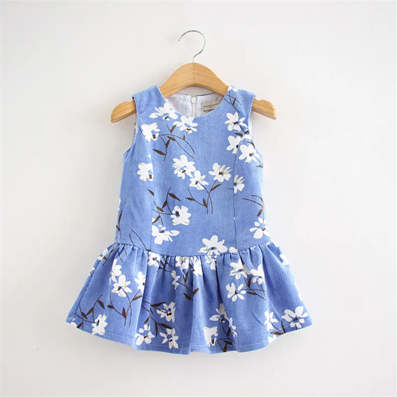 Buy Cotton Girls Dresses Summer Style New 2016 Flower