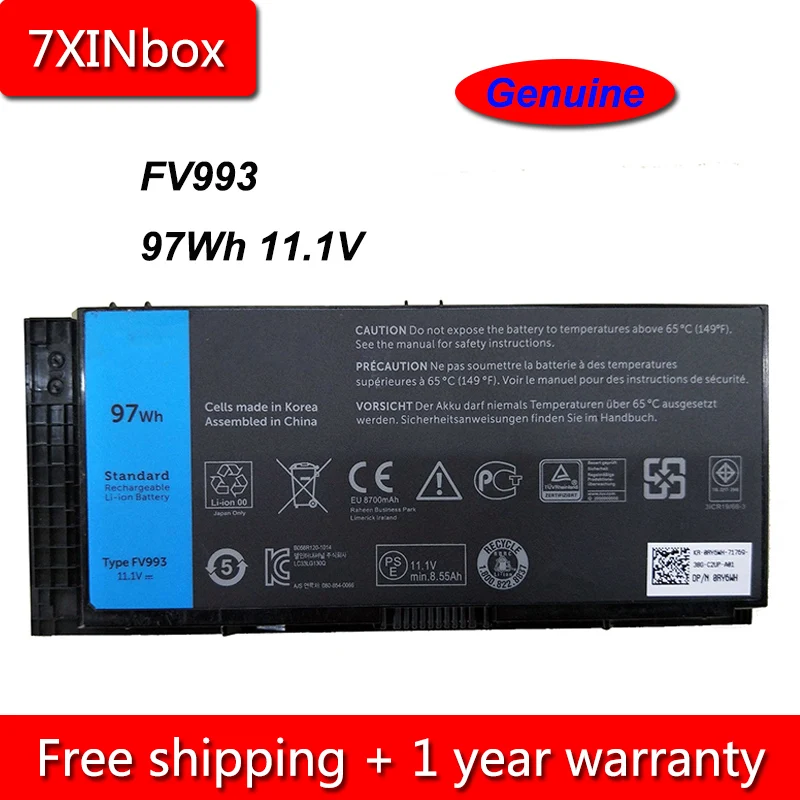 7 xinbox 97Wh 11,1 В натуральная FV993 ноутбук Батарея для Dell Precision M6600 M6700 M6800 M4800 M4600 M4700 FJJ4W T3NT1 PG6RC R7PND