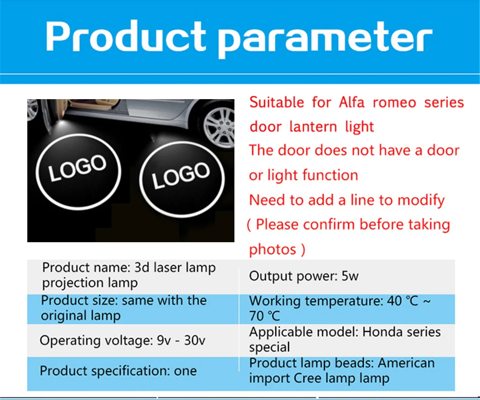 Светодиодный двери автомобиля Добро пожаловать свет логотип проектор Призрак Лазерная теневая лампа для Alfa Romeo 159 Giulia Giulietta Mito Stelvio автомобиль Brera spider
