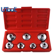 7Pcs Car Oil Filter Socket Wrench Tool Set Remover Cap Tool for Benz BMW FORD 24 mm 27mm 29mm 30mm 32mm 36mm 38mm