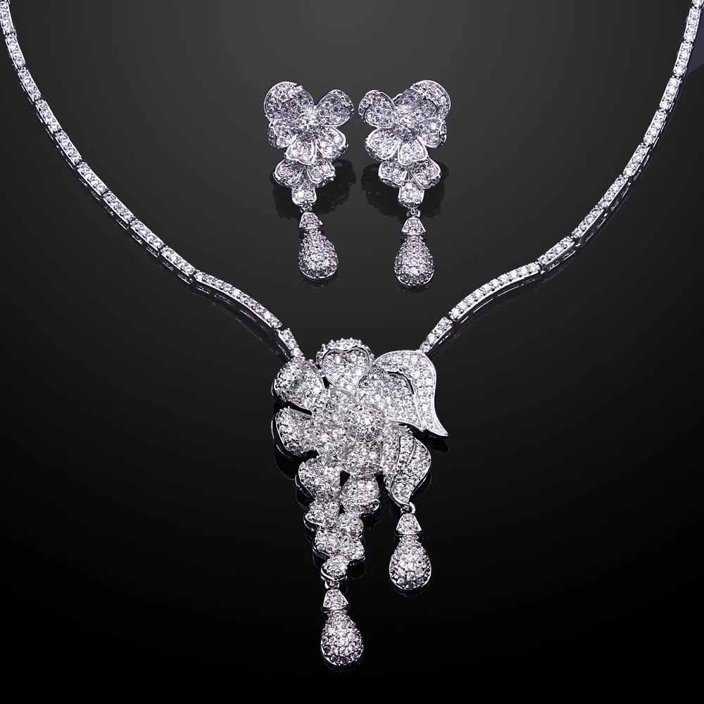 Buy Fine Jewelry gold color Flower Necklace & Earrings