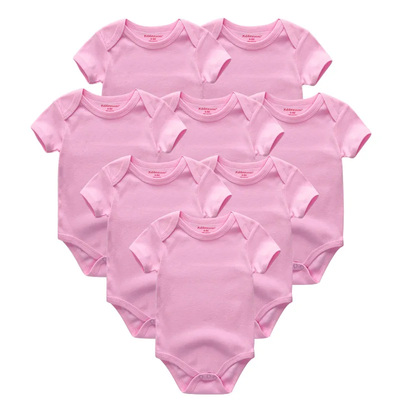 8 шт./компл. короткий рукав детские комбинезоны хлопковые комбинезоны для новорожденных Одежда для мальчиков Roupas de bebe спортивный костюм для девочек и одежда для 0-1years - Цвет: baby girl romper7