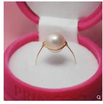

Natural freshwater pearl ring lady's thread handwork original unique super strong Baroque rings 925 Sterling wedding