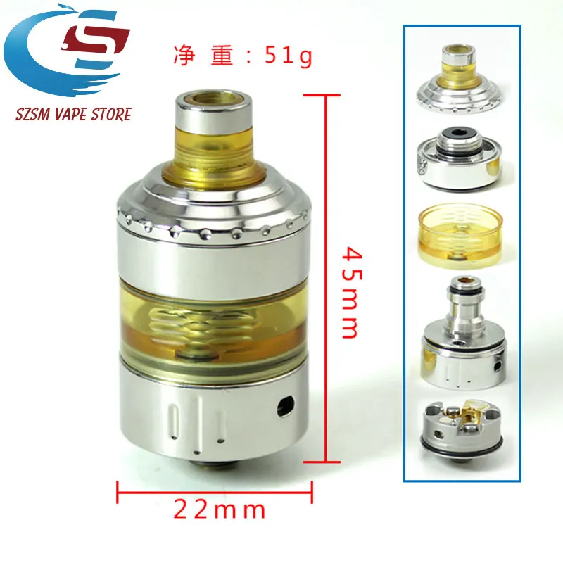 Испаритель SXK Hussar project X MTL RTA 22 мм испаритель из нержавеющей стали для электронных