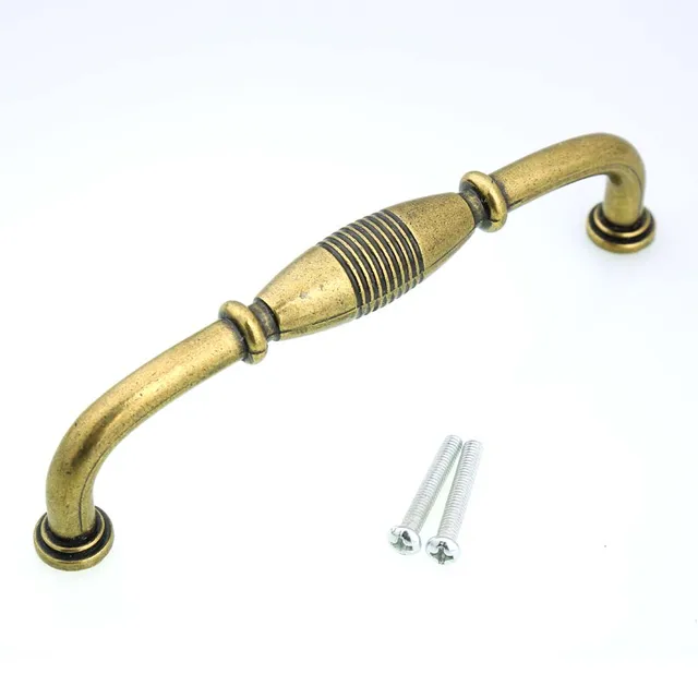 5" antique brass dresser kitchen wardrobe door handles 115mm