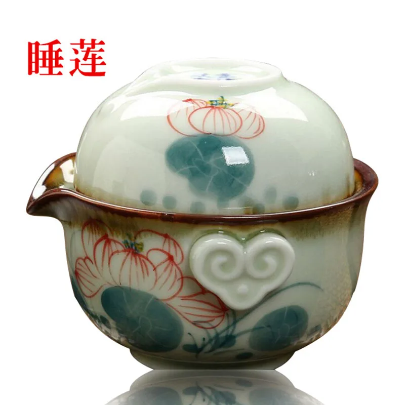 

Free Shipment S/2 Teaset Celadon Sleeping Lotus Type Puer Tea Cup