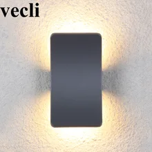 Двойная креативная наружная светодиодная подсветка стены и вниз алюминиевая вилла коридор настенный светильник
